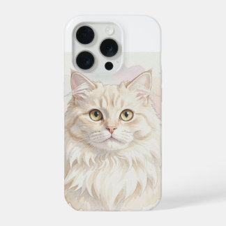 Coque iPhone 15 Pro Portrait aquarelle de chat persan