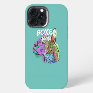 Etui iPhone 13 Pro Max Portrait coloré en Pop Art de Boxer Mère Fête des