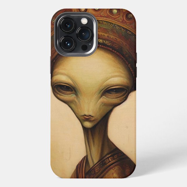 Coque iPhone Portrait d'Alien Antique  (Verso)