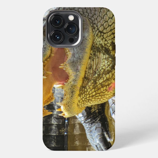 Coque iPhone Portrait d'alligator. Face à face (Verso)