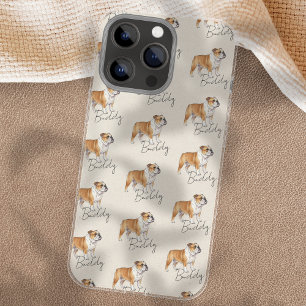 Coque iPhone 16 Pro Max Portrait de chien bouledogue à l'aquarelle dessiné