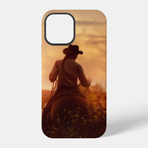 Coque iPhone 12 Portrait de cow-boy western vintage