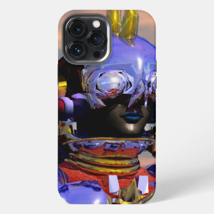 Etui iPhone 13 Pro Max PORTRAIT DE CYBORG TITAN Science-fiction bleue, Sc
