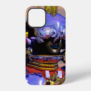 Coque iPhone 12 PORTRAIT DE CYBORG TITAN Science-fiction bleue, Sc