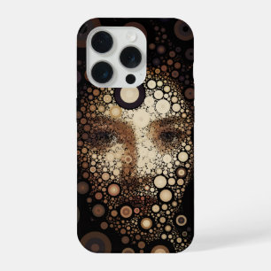 Coque iPhone 15 Pro Portrait de femme abstrait numérique coloré Décor