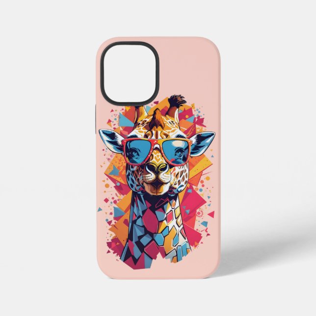 Coque iPhone Portrait de girafe de style graffiti-58567 (Verso)