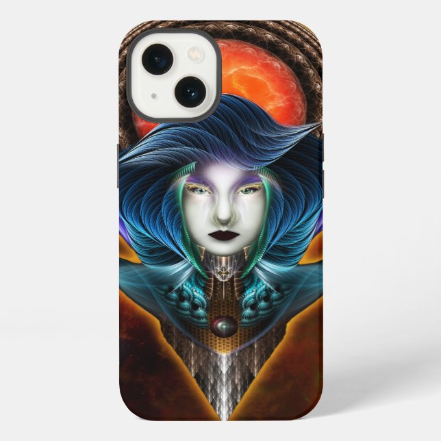 Coque iPhone Portrait de la nébuleuse rouge Trilia (Verso)