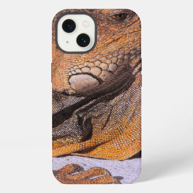 Coque iPhone Portrait de l'iguane (Verso)