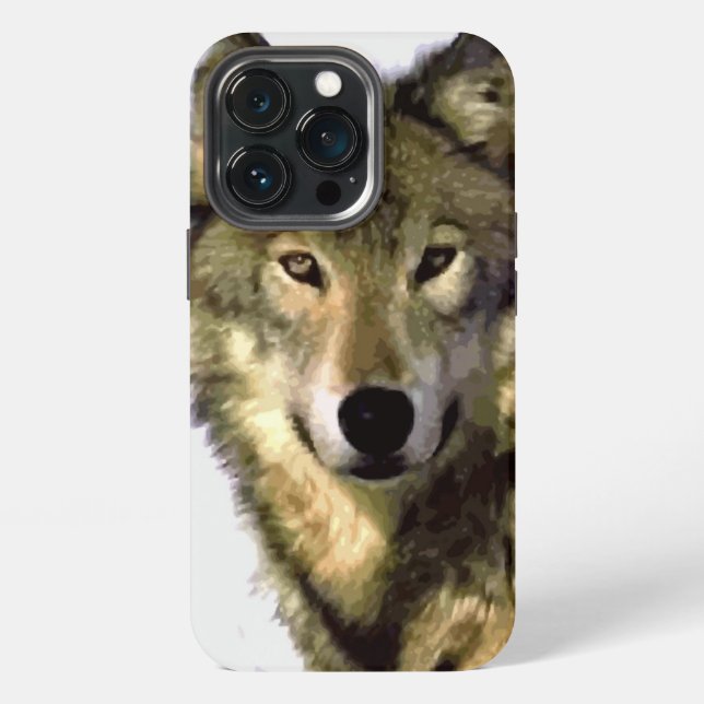 Coque iPhone Portrait de loup (Dos)