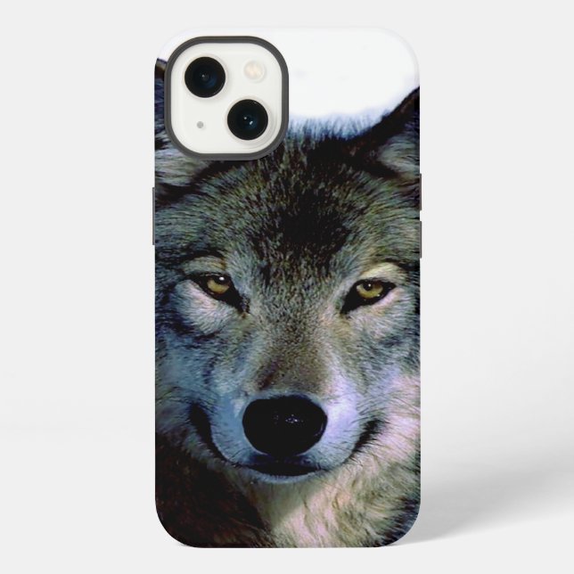 Coque iPhone Portrait de loup (Verso)