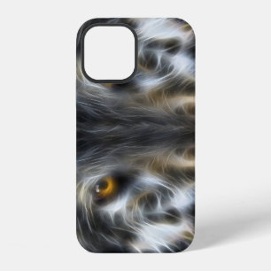 Coque iPhone 12 Portrait de loup inspirant à l'aérographe