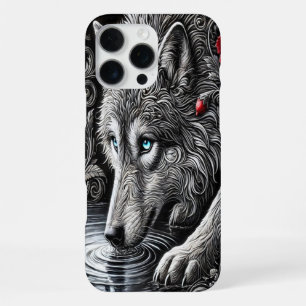 Coque iPhone 16 Pro Max Portrait de Loup Sérénité au Clair de Lune