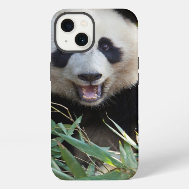 Coque iPhone Portrait de Panda Sourire (Verso)