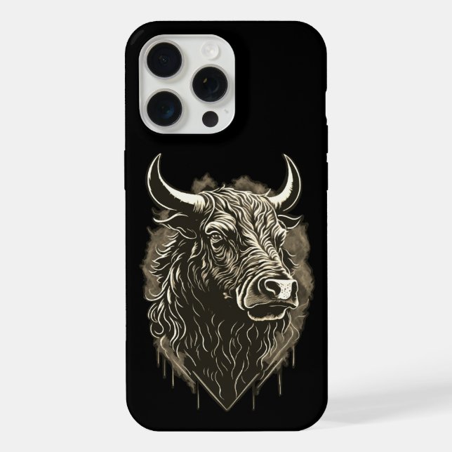 Coque iPhone Portrait de taureau (Verso)