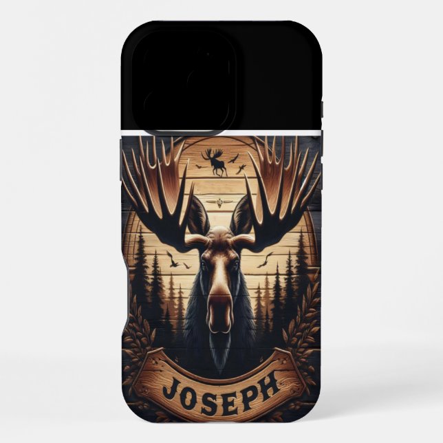 Coque iPhone Portrait D'Oie Avec Nom (Verso)