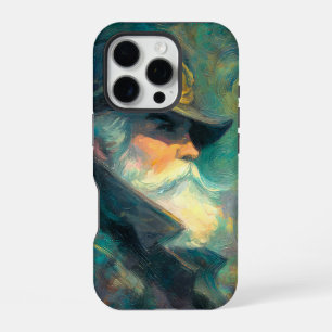 Coque iPhone 16 Pro Portrait d'un vieil homme hivernal vintage