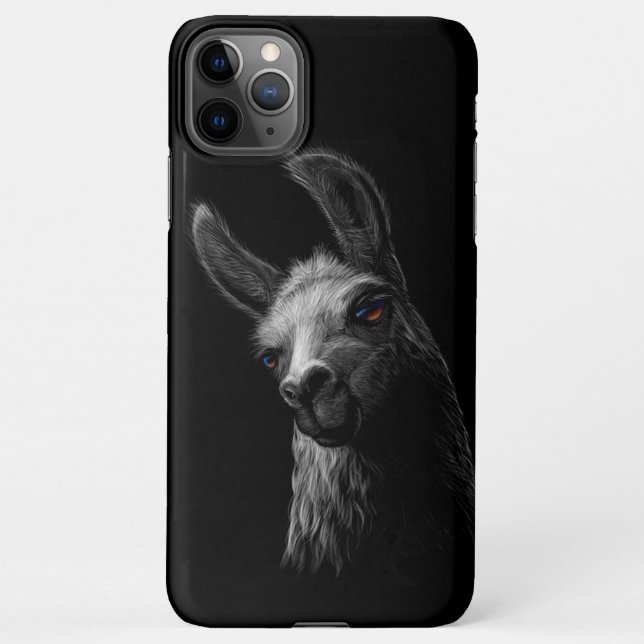 Coque iPhone Portrait Head Cute Llama avec un Arrière - plan no (Dos)