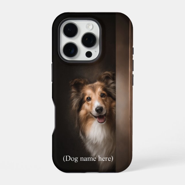 Coque iPhone Portrait personnalisé de Sheltie sable (Verso)