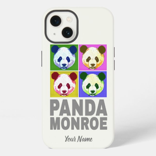 Coque iPhone Portrait Pop Art de Panda Monroe ours (Verso)
