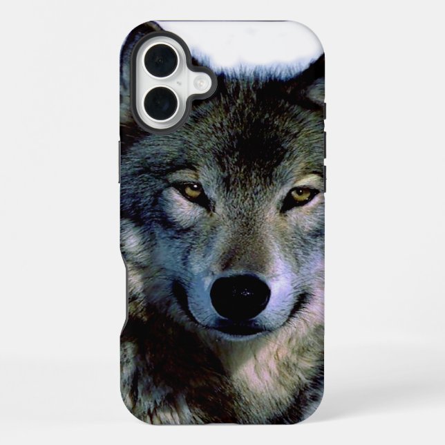 Coque iPhone Portrait Wolf (Verso)