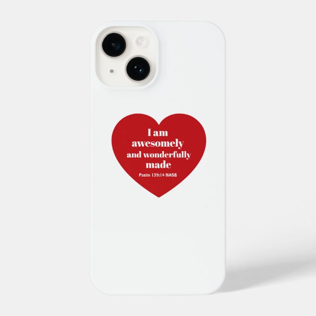 Coque iPhone Positive Bible Verse Affirmation Red Heart Cute (Verso)