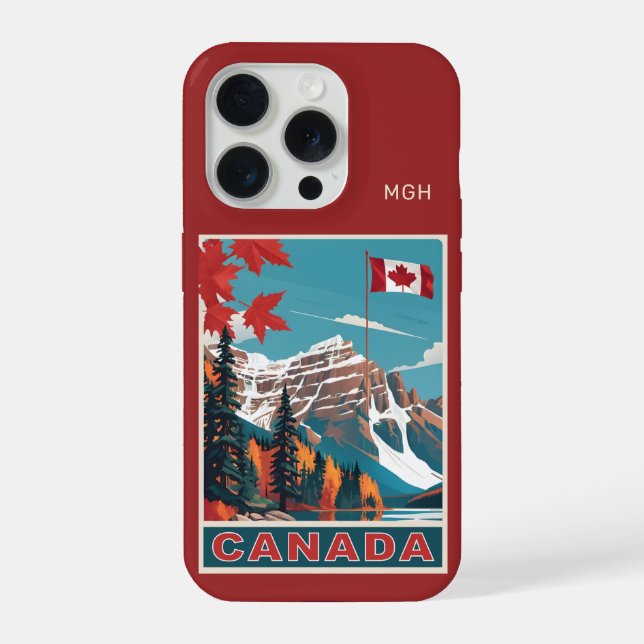 Coque iPhone Poster de voyage sur mesure Monogramme Canada (Verso)