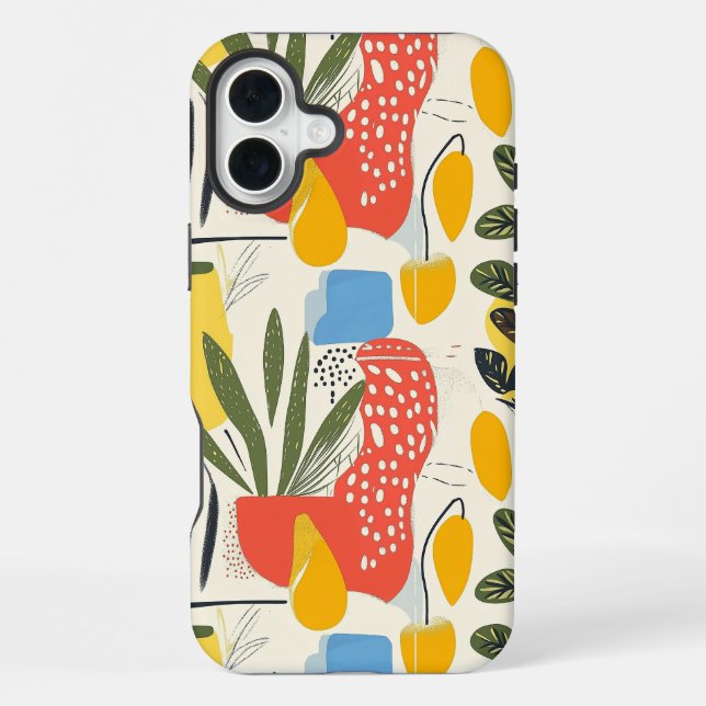 Coque iPhone Pot de jardin aux couleurs vives de style fauvisme (Verso)