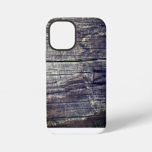 Coque iPhone 12 Mini Poteau électrique patiné avec agrafes et clou