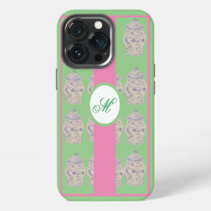 Etui iPhone 13 Pro Pots à gingembre peints à la main en chinoiserie v