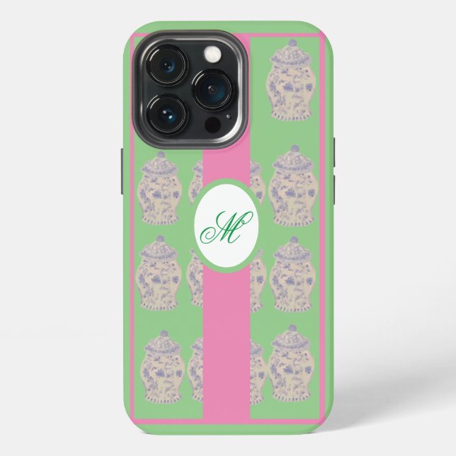 Coque iPhone Pots de jarre de gingembre peint à la main de la C (Dos)