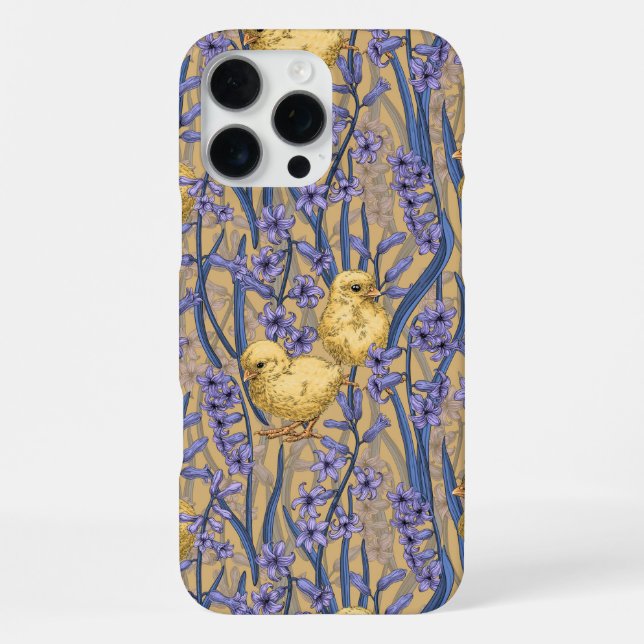 Coque iPhone Poulets et hyacinthes jaunes (Verso)