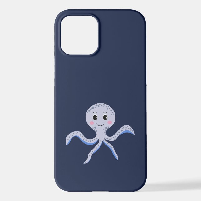 Coque iPhone Poulpe sous la mer motif pour enfants (Verso)
