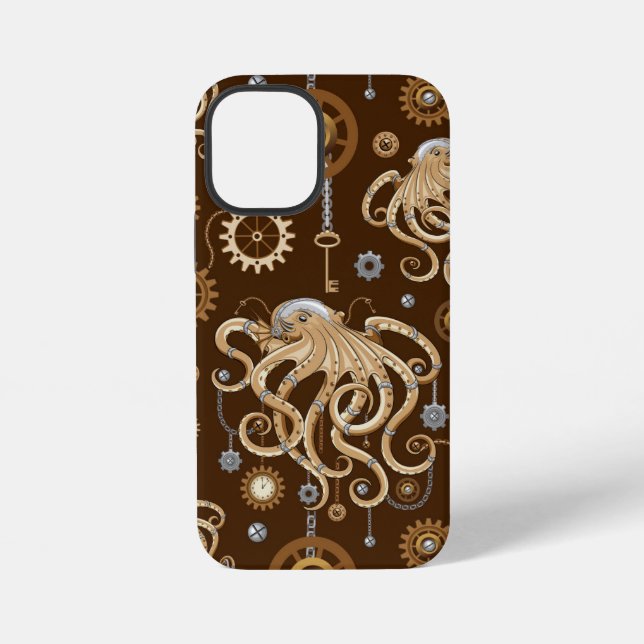 Coque iPhone Poulpe Steampunk Rétro Fantastique Mécanique (Verso)