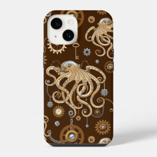 Coque Pour iPhone 14 Poulpe Steampunk Rétro Fantastique Mécanique