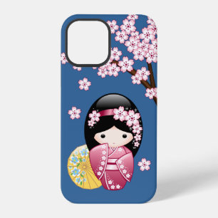 Coque iPhone 12 Pro Poupée Kokeshi de printemps - Jolie Geisha japonai