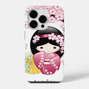 Coque Pour iPhone 14 Plus Poupée Kokeshi Printemps - Cute Japonaise Geisha G