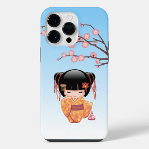 Coque Pour Pour iPhone 14 Pro Max Poupée Ume Kokeshi - Japonaise Geisha Girl Blur