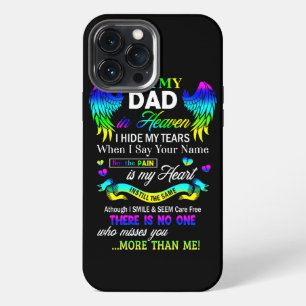 Etui iPhone 13 Pro Max Pour mon papa au ciel je cache mes larmes Fête des
