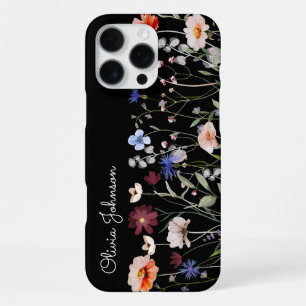 Coque iPhone 16 Pro Max Pré de fleurs sauvages coloré à l'aquarelle et mon