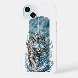 Coque iPhone 15 Plus Présence divine : Lynx spirituel aux yeux lumineux