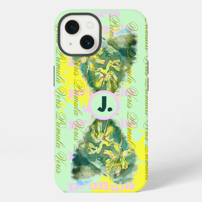 Coque iPhone Primula Veris Cœurs et Monogramme  (Verso)