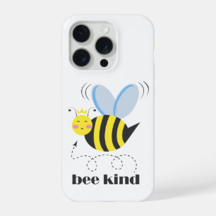 Coque iPhone 15 Pro Princesse abeille heureuse avec couronne et slogan
