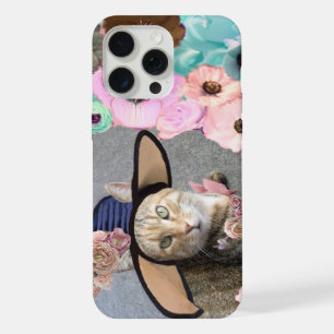 COQUE iPhone 15 PRO MAX PRINCESSE TATUS / CHAT ÉLÉGANT, GRAND CHAPEAU DE D