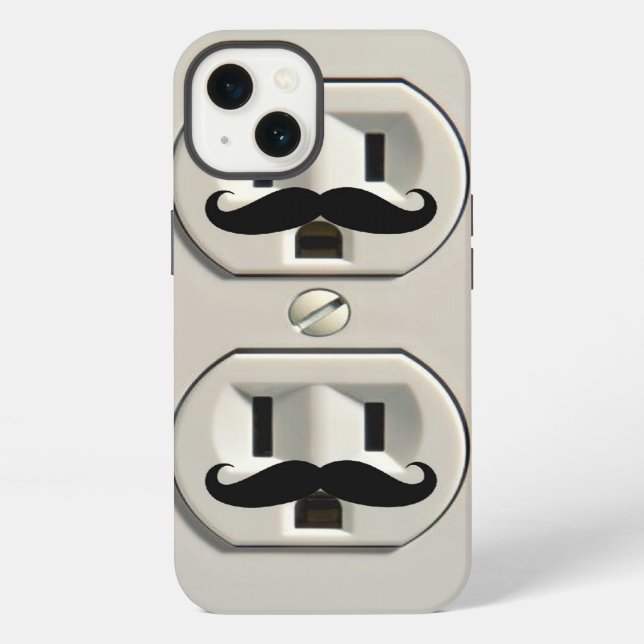 Coque iPhone Prise électrique moustache (Verso)