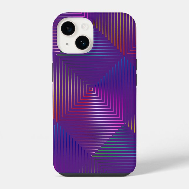 Coque iPhone Prisme Arc-en-ciel sur Fond Violet (Verso)