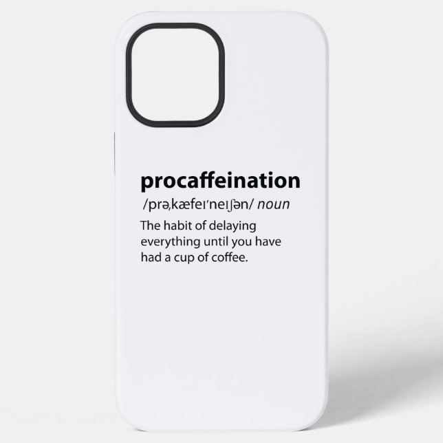 Coque iPhone Procaffination Funny Dictionnaire Définition (Verso)