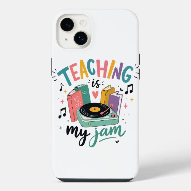 Coque iPhone Prof Enseignement Rétro Est Mon Jam Disque Vinyle (Verso)