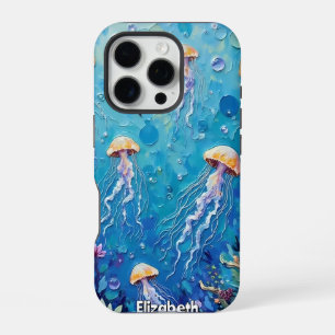 Coque iPhone 16 Pro Profondeurs de rêve : Imaginaire de méduse