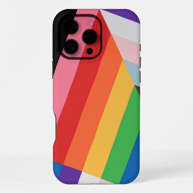 Coque iPhone Progrès de la conception du drapeau de fierté - LG (Verso)
