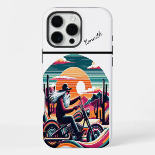 Coque iPhone 16 Pro Max Promenade au coucher du soleil dans le désert